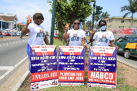 Some of the ladies with the placards