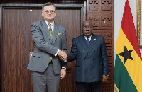 President Akufo-Addo with Ukrainian FM, Dmytro Kuleba