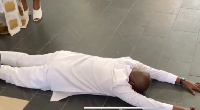 New chairman of the New Patriotic Party laying prostrate