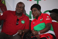 President Mahama in a hearty chat with Obuobia Darko-Opoku