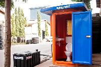 The assembled new Mobile Toilet System manufactured by Polytank