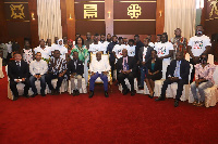 President Nana Addo Dankwa Akufo-Addo with families of some victims of the May 9 Stadium disaster