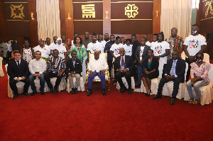 President Nana Addo Dankwa Akufo-Addo with families of some victims of the May 9 Stadium disaster