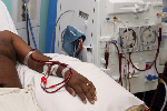 A patient undergoing dialysis
