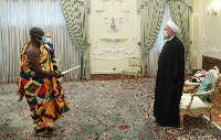 Ambassador Eric Owusu-Boateng presents credentials to Iranian president Hassan Rouhani