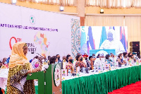 Aisha Buhari delivers remarks at the summit