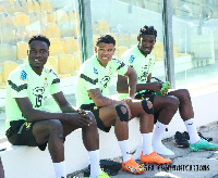 Hafiz Konkoni with some Black Stars teammates