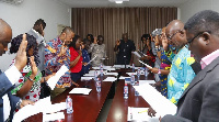 Members of the committee being sworn in