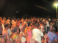 A section of Christians during a church service