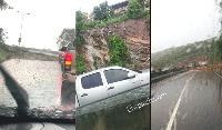 The mudslide has created heavy vehicular traffic on the Accra-Aburi stretch