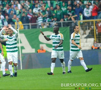 Agyemang Badu (middle) missed his side's 3-1 defeat to Alanyaspor