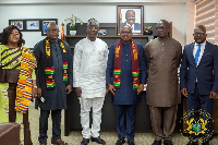 Dr. Jallow with Deputy Ministers,  Dr. Amin Adam, Andrew Mercer and Owireku Aidoo