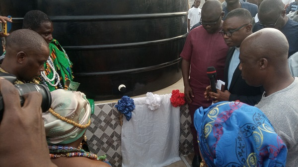 Richard Twum Barimah Koranteng and other dignitaries at the commissioning of the new boreholes