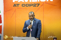 Dr. Opoku Prempeh speaking at COP27 in Egypt