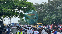 Hundreds have filed up at the entrance of the Accra Sports Stadium