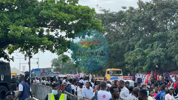 Hundreds have filed up at the entrance of the Accra Sports Stadium