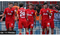 Jann-Fiete Arp's penalty earned Holstein Kiel the second point in their Bundesliga history