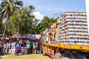 The truckload of the items sent to the victims of the flood