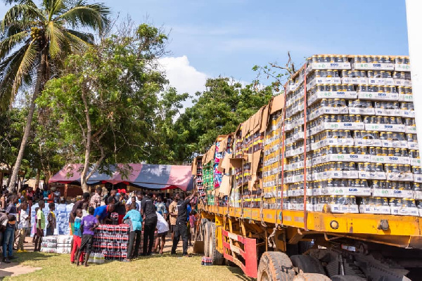 The truckload of the items sent to the victims of the flood