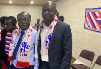 First vice-chairman of the NPP's Japan branch, Mr. Michael Awuah and General Chairman, Fredddie Blay