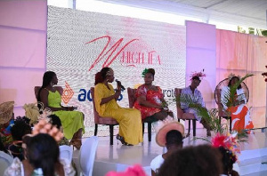 Pearl Nkrumah shares insights on positioning women to attract funding during the panel discussion