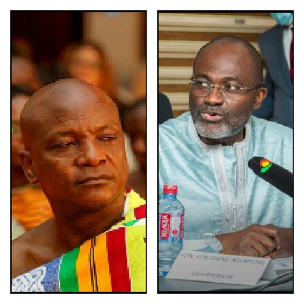 Togbe Afede XIV and  Kennedy Agyapong in a photo collage