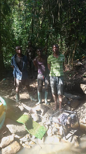 The illegal miners have been arrested in the Atewa Forest Reserve