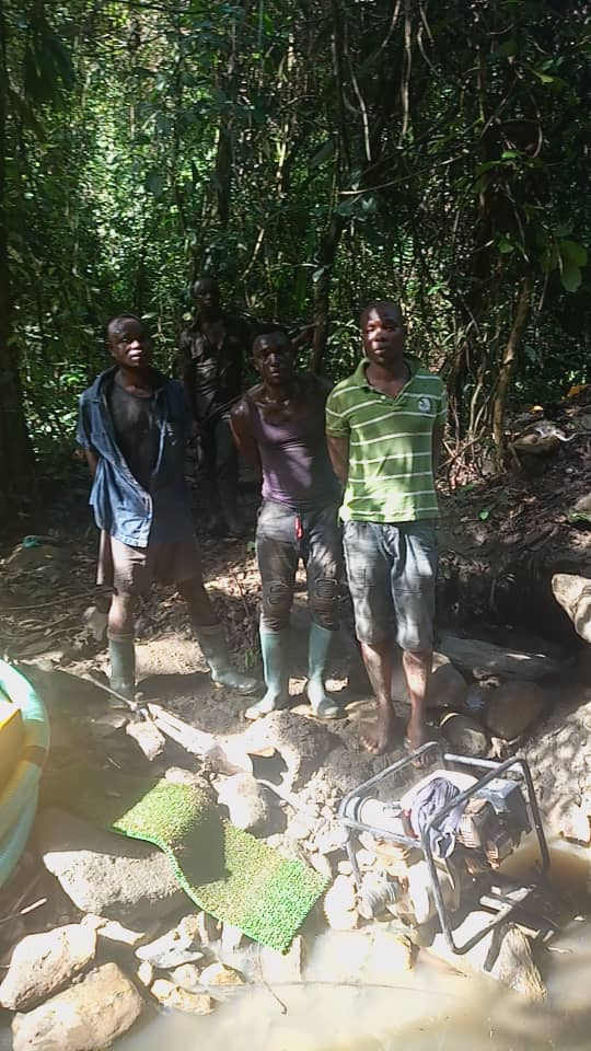 The illegal miners have been arrested in the Atewa Forest Reserve