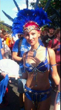 An excited patron at the carnival