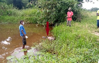 An inspection of the body shows a cut on his head and blood oozing from his eyes