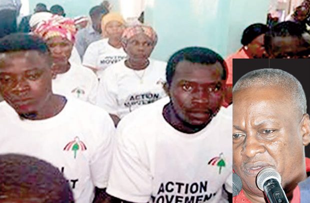 Action Movement Group at the meeting. INSET: John Mahama