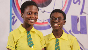 The two girls who represented Wesley Girls High School