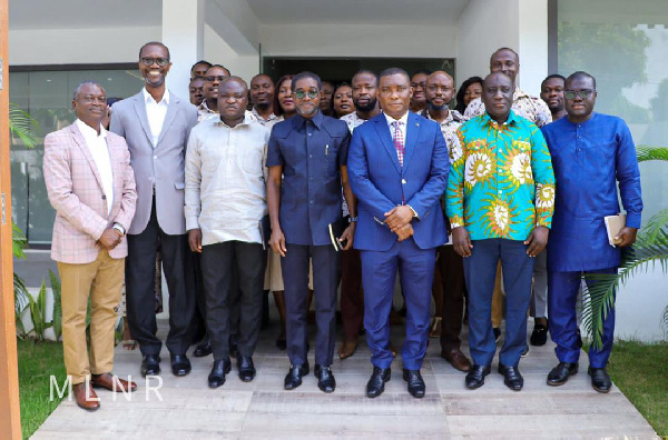 George Mireku Duker in a group photo with staff of MDF