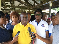 Henry Yeleduor  front), addressing the media