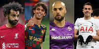 L-R Mohamed Salah, Joao Felix, Sofian Amrabat, Sergie Regulion