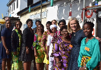 Dutch Minister for Foreign Trade and Development Cooperation, Ms Sigrid Kaag with some Ghanaians