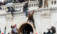 An image of Trump supporters invading the Capitol