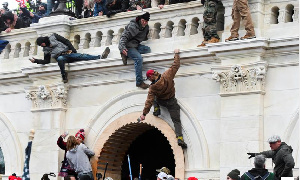 An image of Trump supporters invading the Capitol