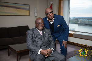 President Akufo-Addo with BBC's Peter Okwoche