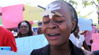 Tanzanian journalists during a demonstration against police harassment