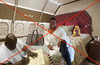 The viral picture showing Akufo-Addo seated by a bed in a private jet alongside Serwaa Broni