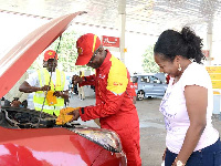 Managing Director of Vivo Energy Ghana, Mr. Ben Hassan Ouattara conducting checks