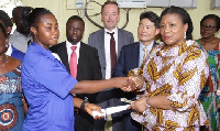 First Lady Mrs. Rebecca Akufo-Addo at the open-day activity of the Pentecost Vocational Institute