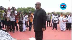 Former President John Mahama at the fifth anniversary of Late President Atta Mills