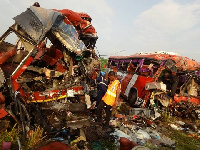 Eleven people have been confirmed dead in a gory accident Wednesday dawn on the Suhum-Nsawam highway