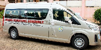 The newly purchased bus by the Obuasi Municipal Assembly