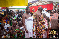 Two development chiefs in Asanteman gift Asantehene a white horse