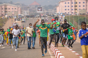 Fans in Cameroon ready for 2021 AFCON Photo Credit: @DidierLefa/Twitter