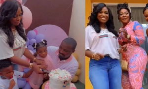 John Dumelo and his wife organize a birthday party for their one-year-old daughter