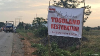 File Photo: A flag of the Western Togoland